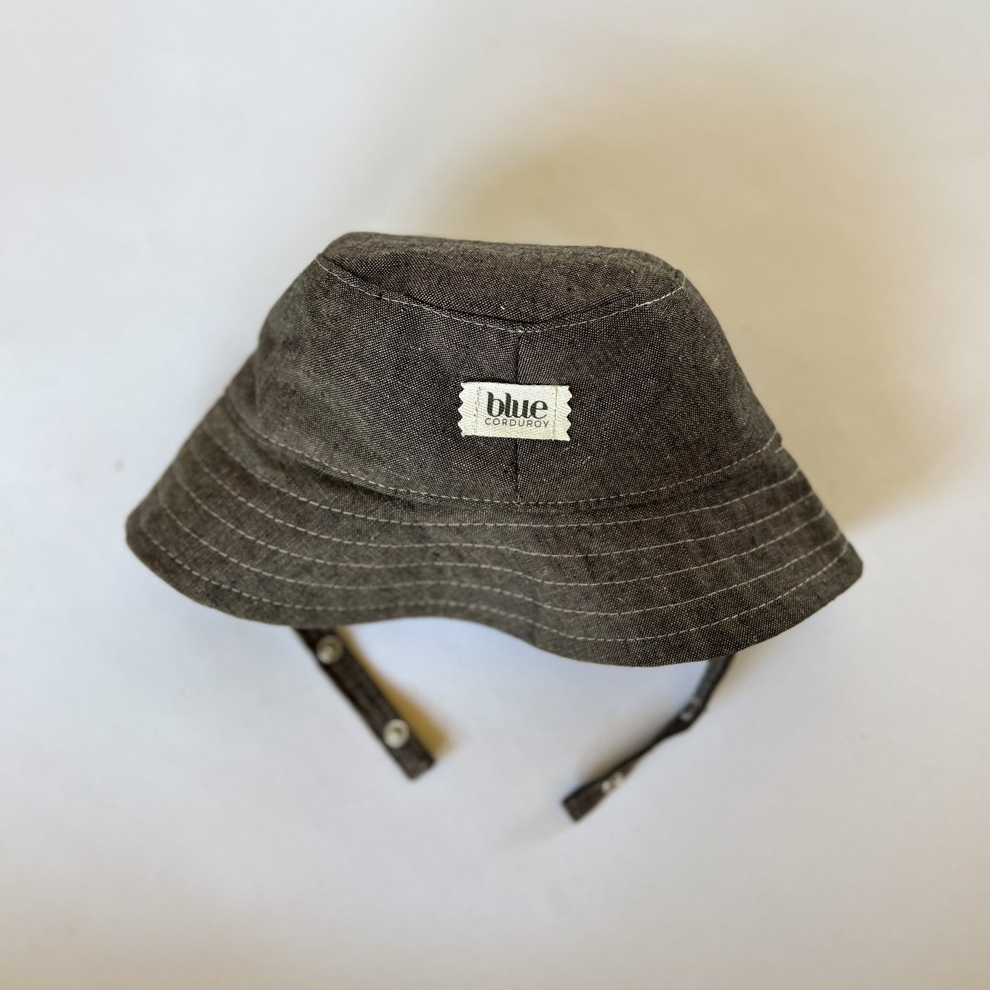 Baby Linen Bucket Hat - Espresso
