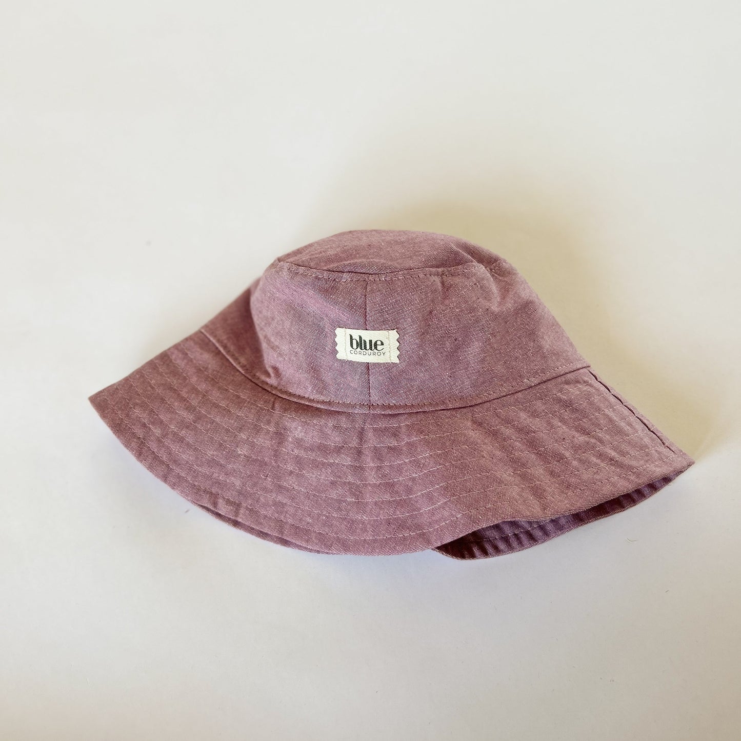 Linen Medium Brim Bucket Hat - Mauve