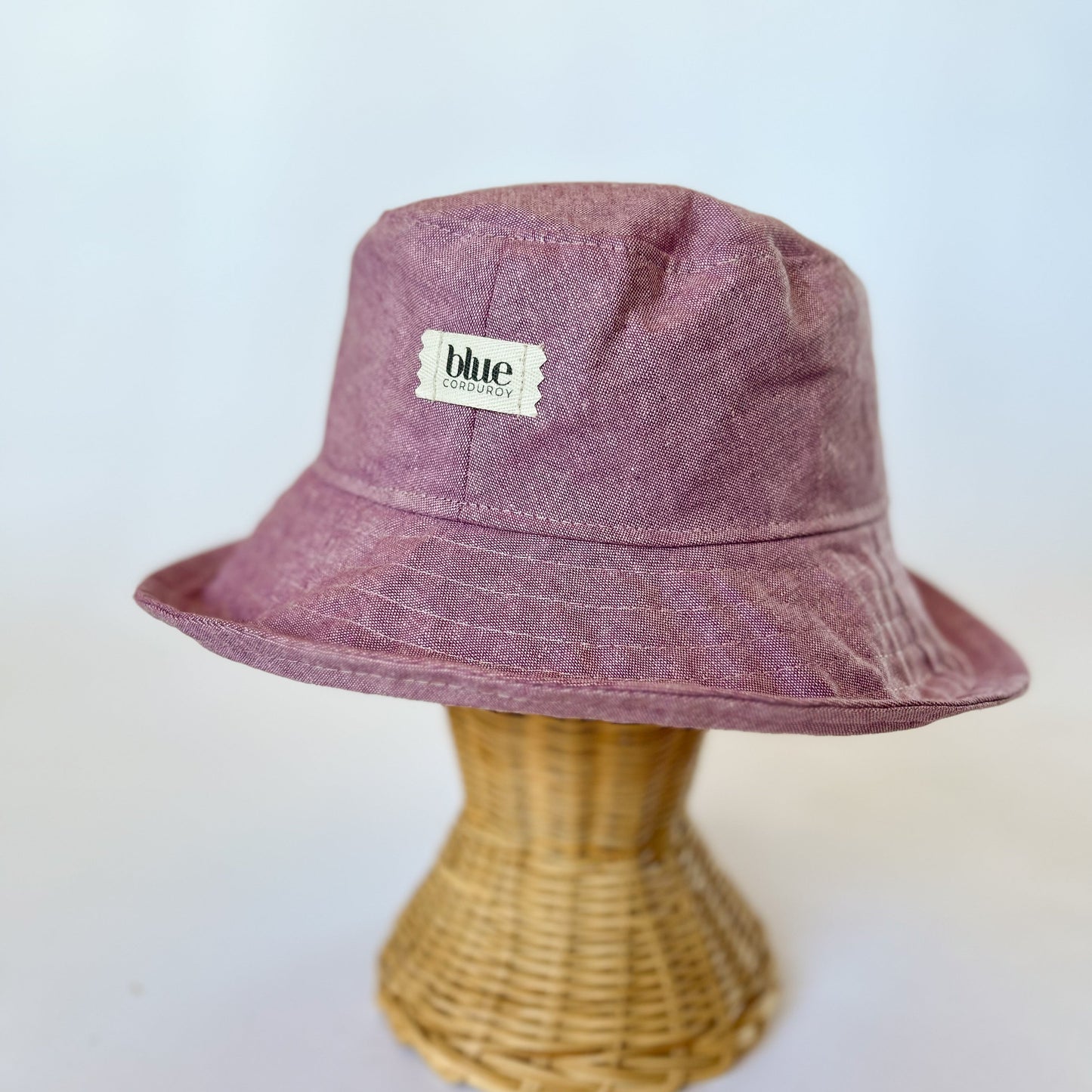 Linen Medium Brim Bucket Hat - Mauve
