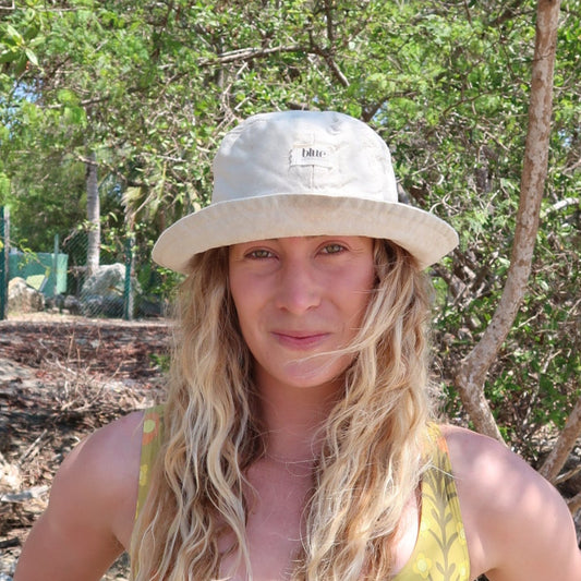 Linen Medium Brim Bucket Hat - Beige