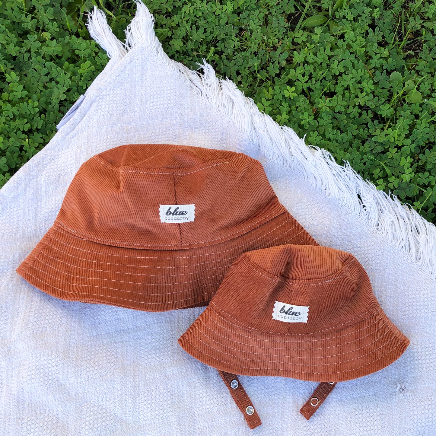 Matching Mommy and Baby Corduroy Bucket Hat Set - Rust