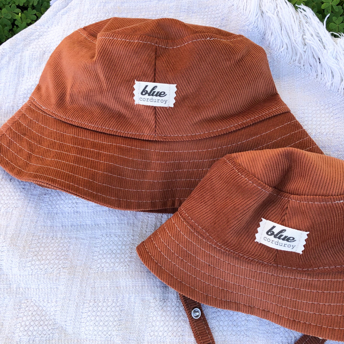 Matching Mommy and Baby Corduroy Bucket Hat Set - Rust