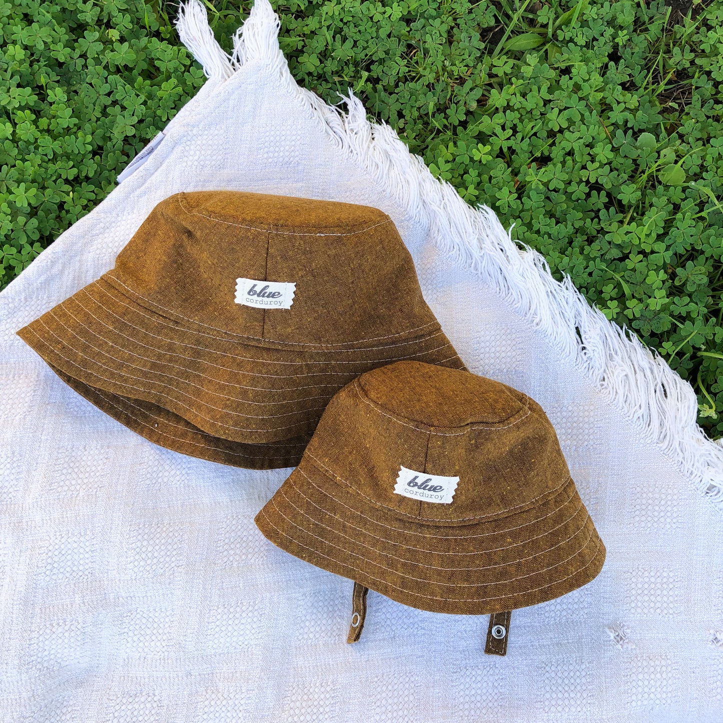 Matching Mommy and Baby Linen Bucket Hat Set- Spice