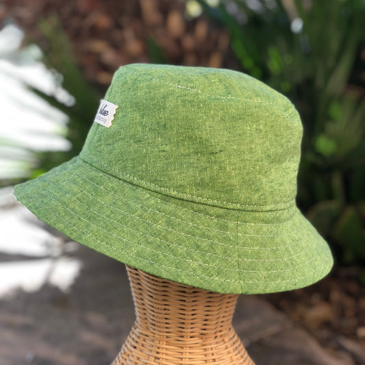 Linen Bucket Hat - Grass Green