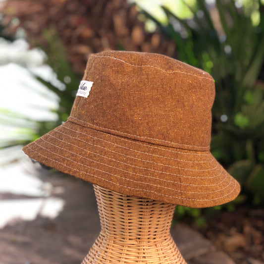 Linen Bucket Hat - Spice Brown
