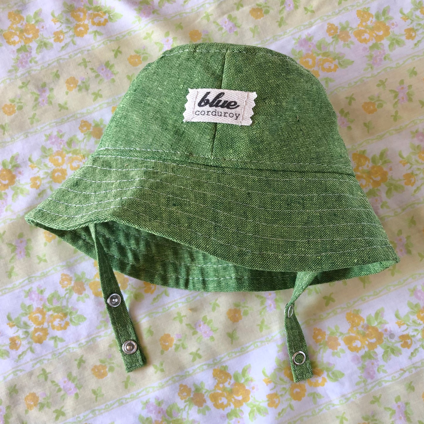 Baby Linen Bucket Hat - Grass Green