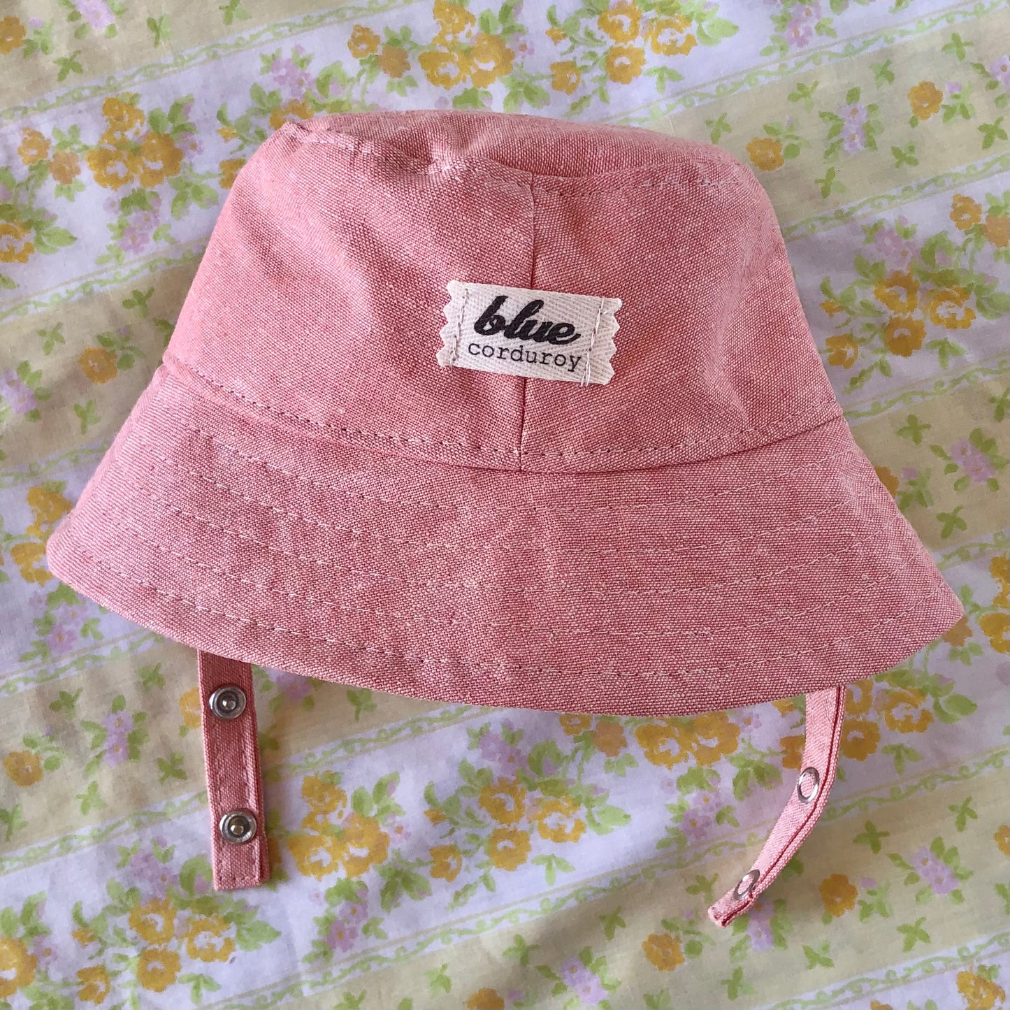 Baby Linen Bucket Hat - Coral Pink