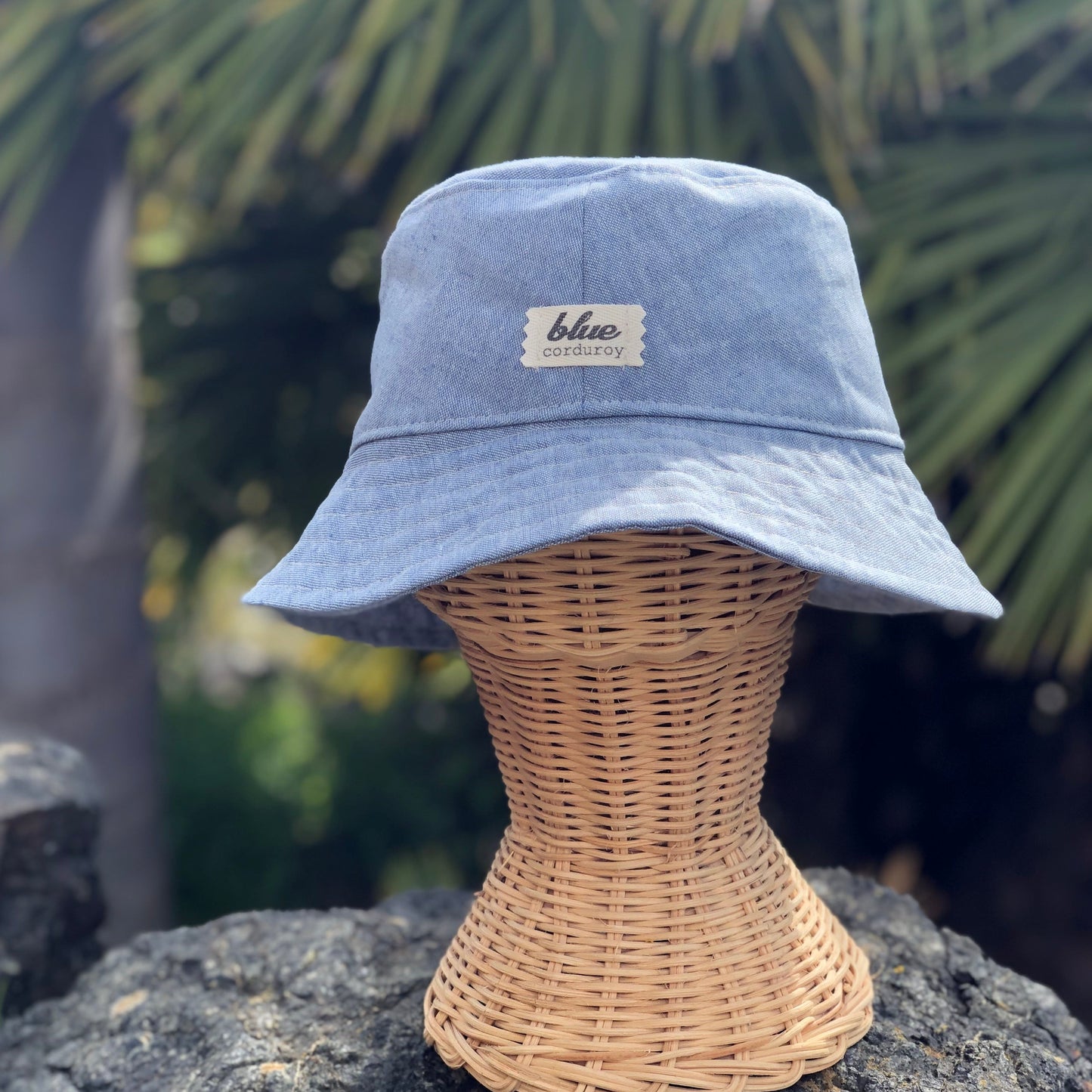 Matching Mommy and Baby Linen Bucket Hat Set - Sky Blue