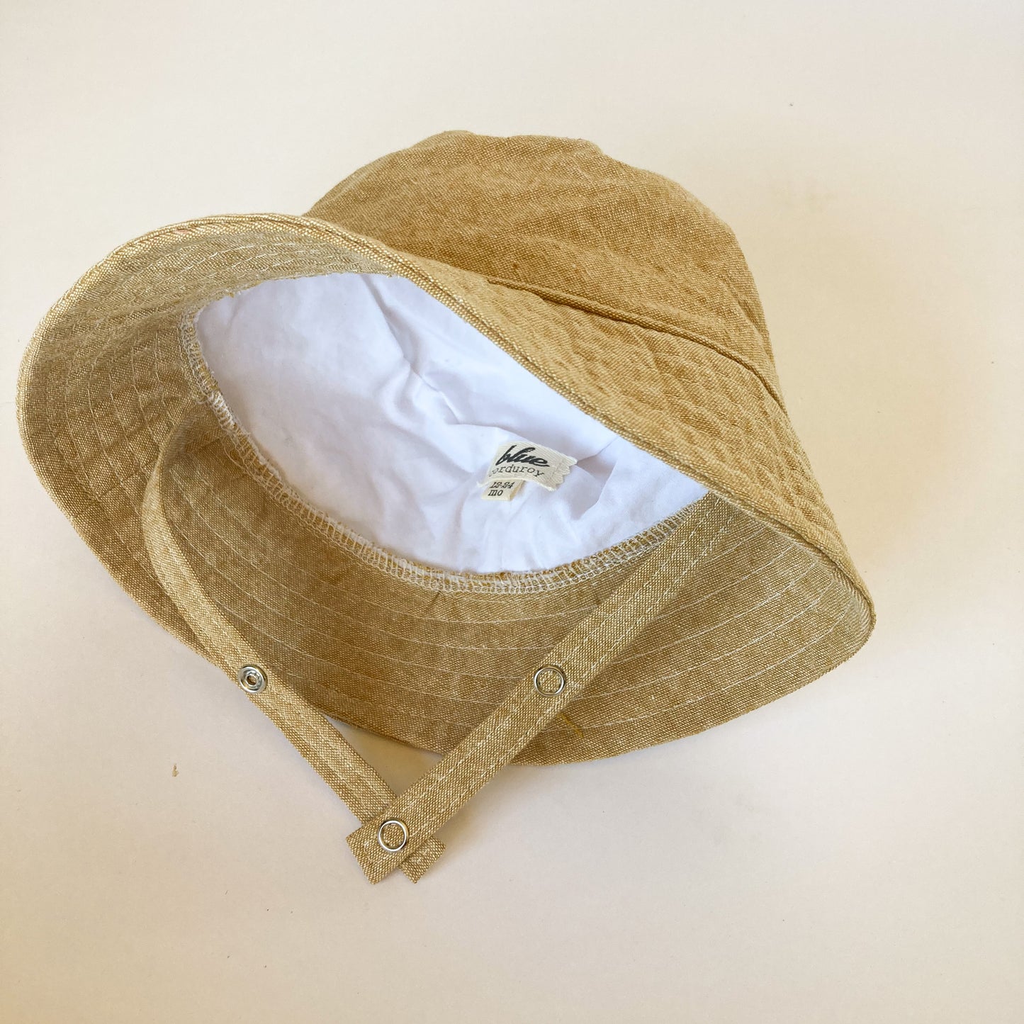 Matching Mommy and Baby Linen Bucket Hat Set - Tan