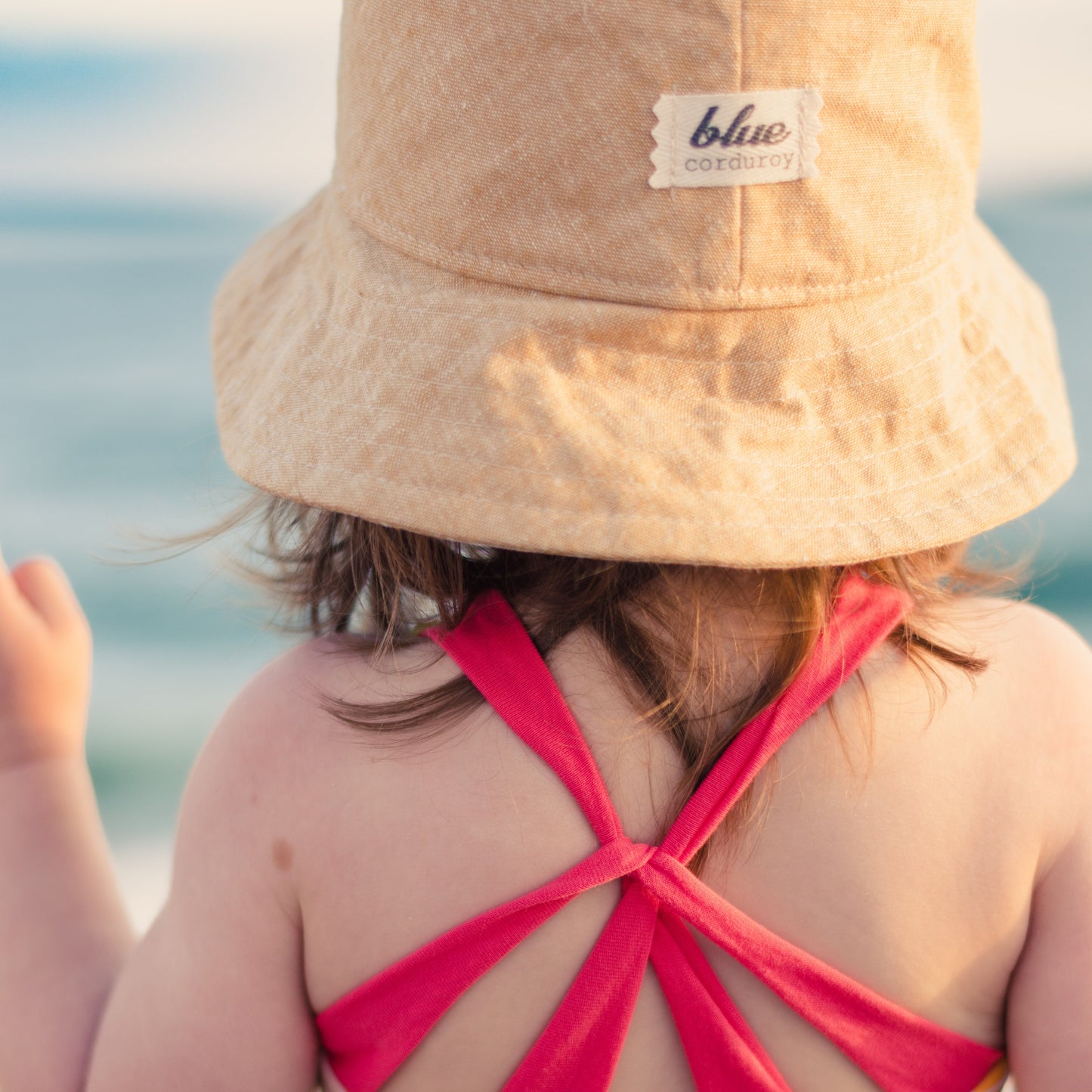 Matching Mommy and Baby Linen Bucket Hat Set - Tan