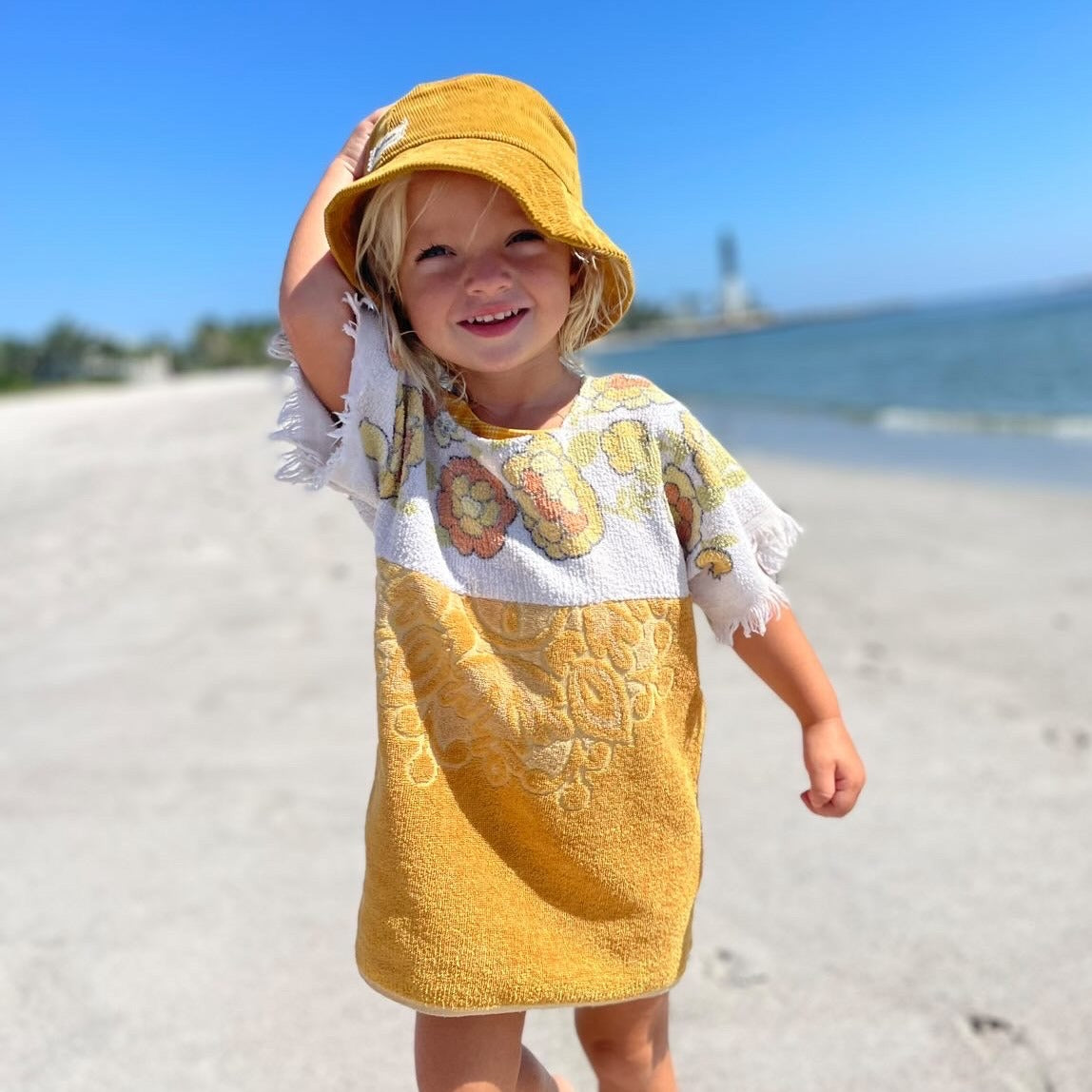 Matching Mommy and Baby Corduroy Bucket Hat Set - Mustard Yellow