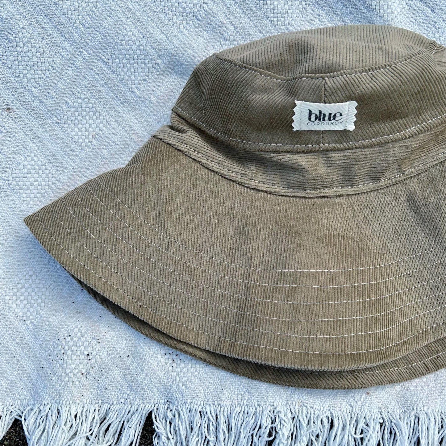 Corduroy Wide Brim Sun Hat - Khaki