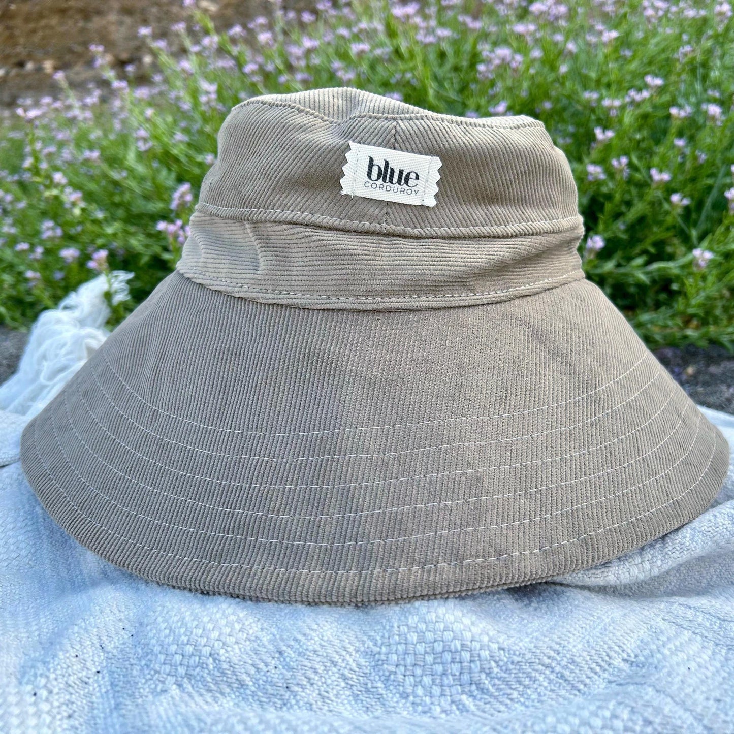 Corduroy Wide Brim Sun Hat - Khaki