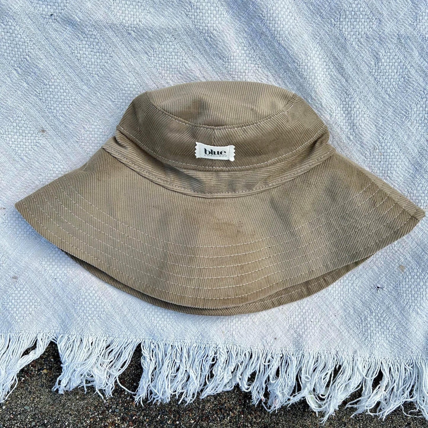 Corduroy Wide Brim Sun Hat - Khaki