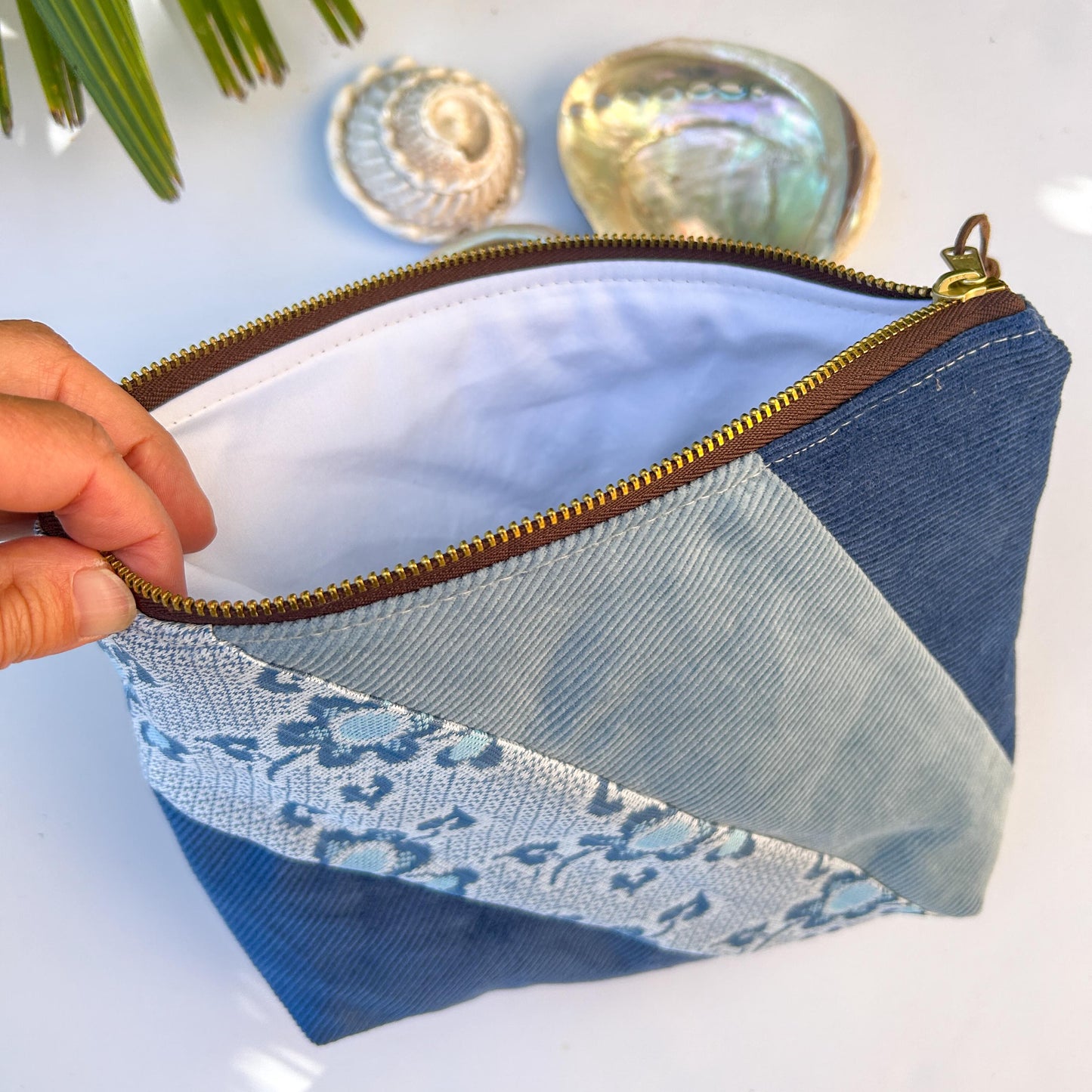 Zipper Pouch - Blue Sunshine Patchwork