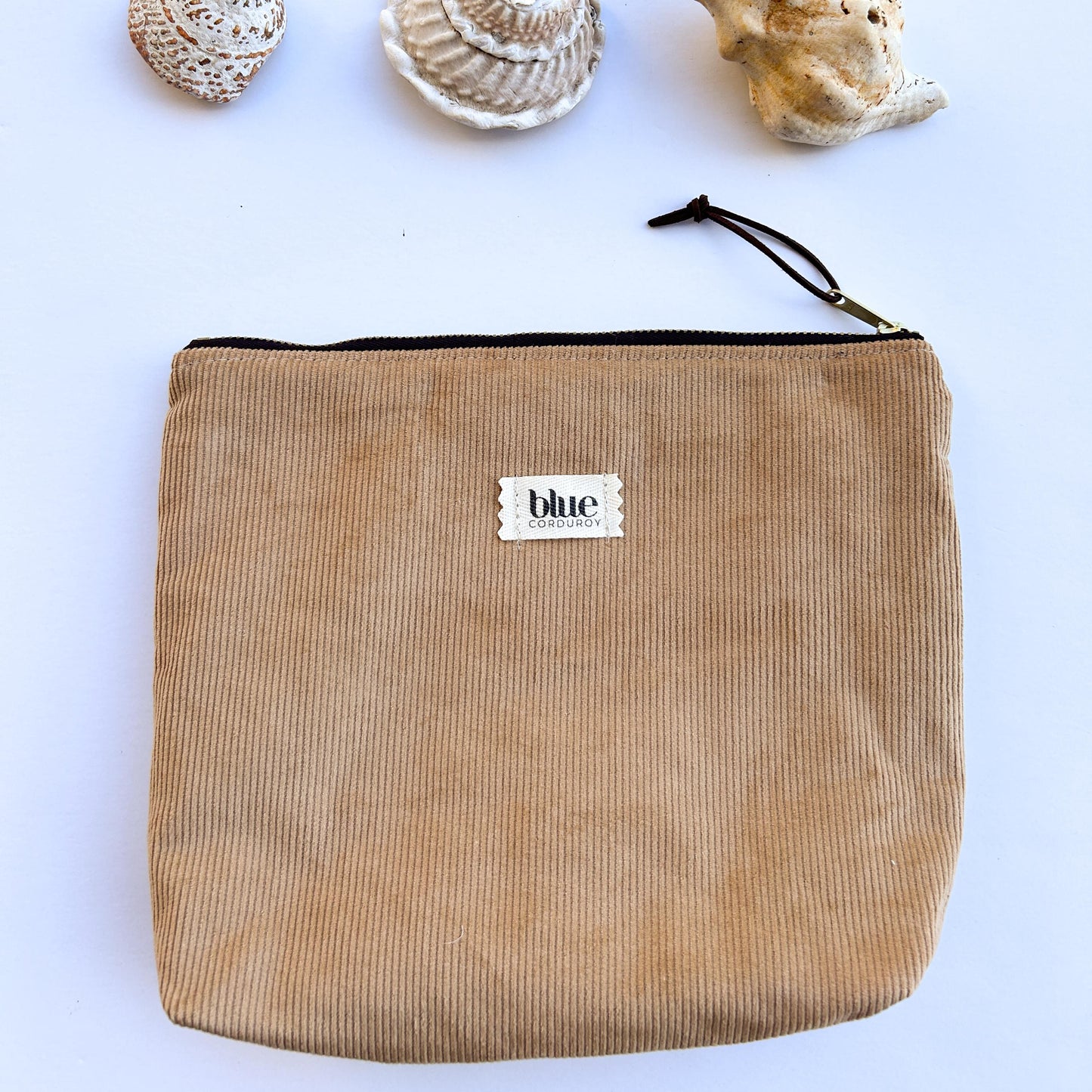 Zipper Pouch - Tan Checkerboard