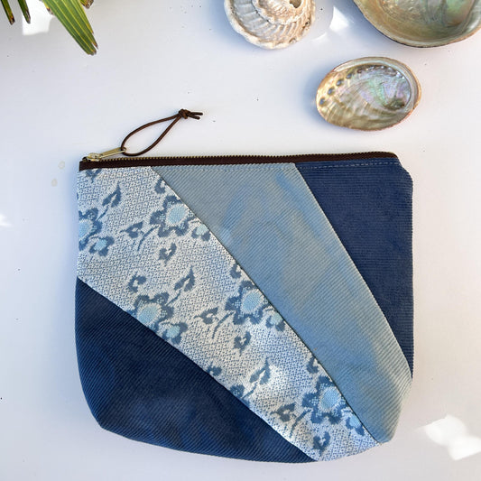 Zipper Pouch - Blue Sunshine Patchwork