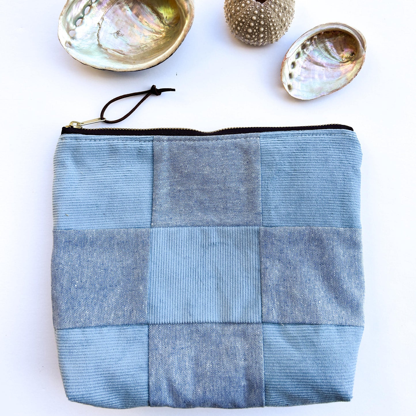 Zipper Pouch - Blue Checkerboard