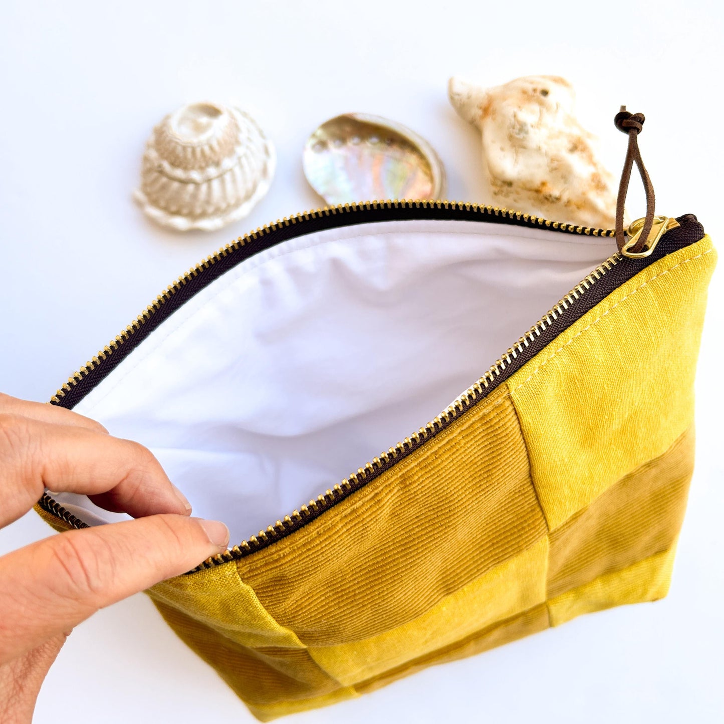 Zipper Pouch - Yellow Checkerboard