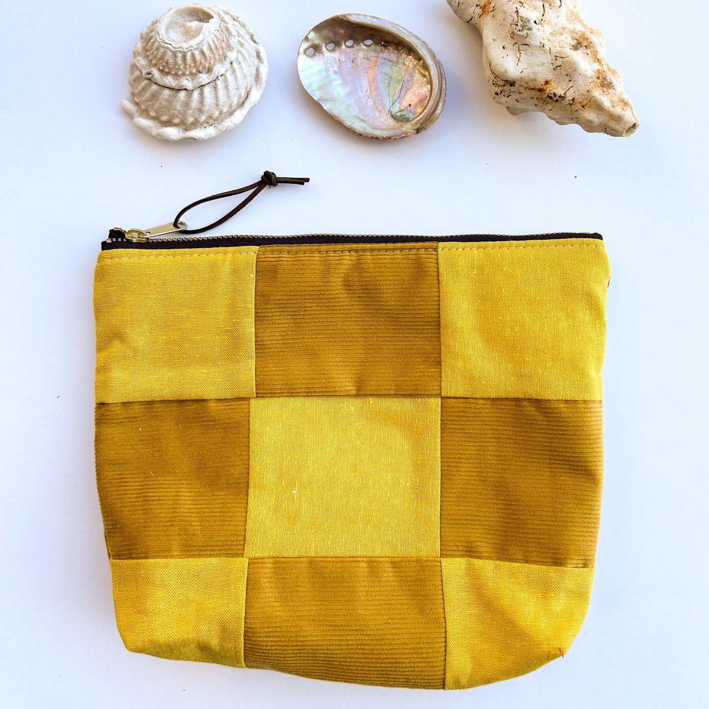 Zipper Pouch - Yellow Checkerboard