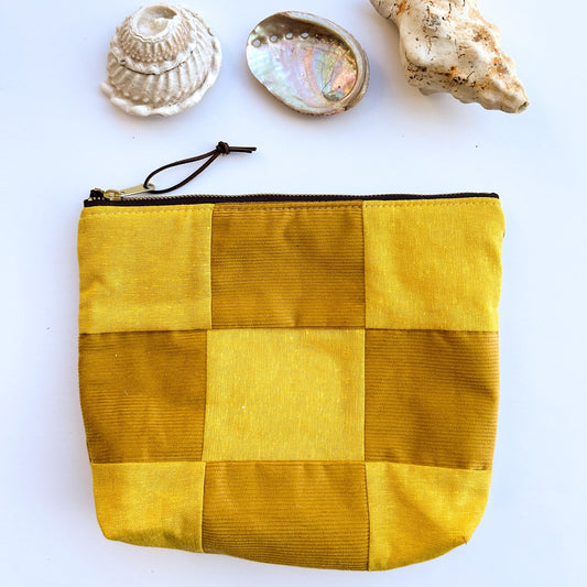 Zipper Pouch - Yellow Checkerboard