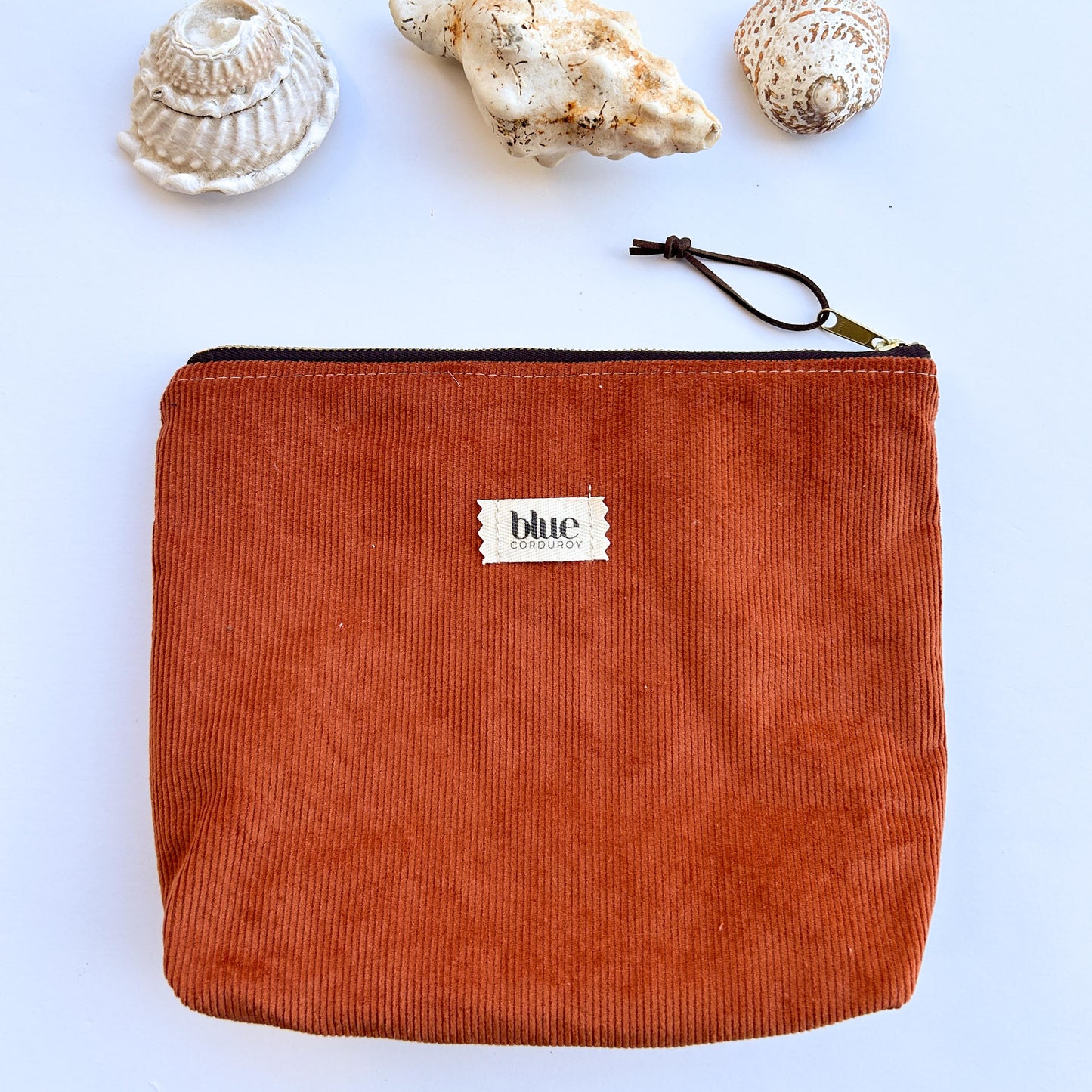 Zipper Pouch - Rust and Lavender Checkerboard