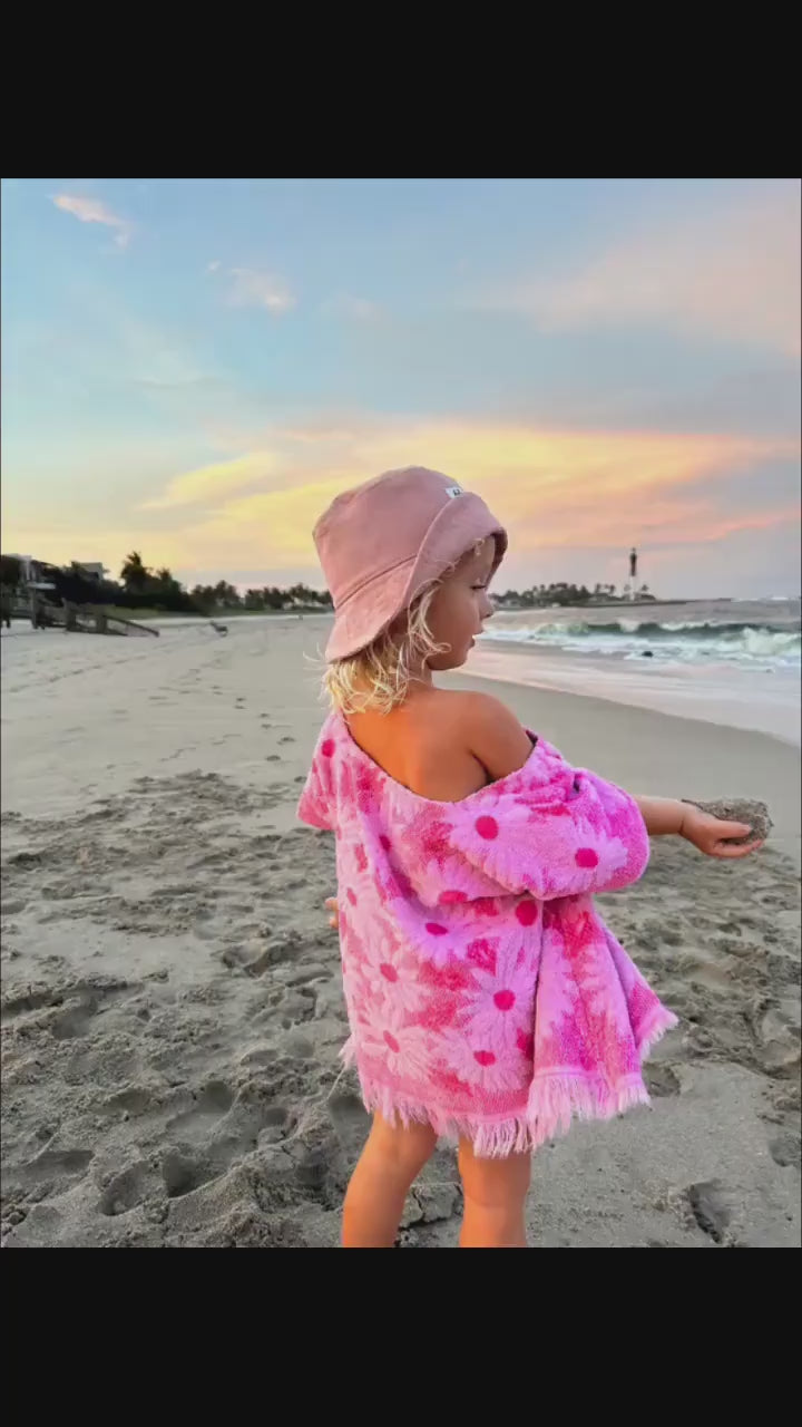 Baby Sun Hat, Corduroy Bucket Hat, Toddler Brim Hat, Pink Newborn Summer Gift, Girl Beach Accessory, Baby Sun Protection, Blush Pink Baby