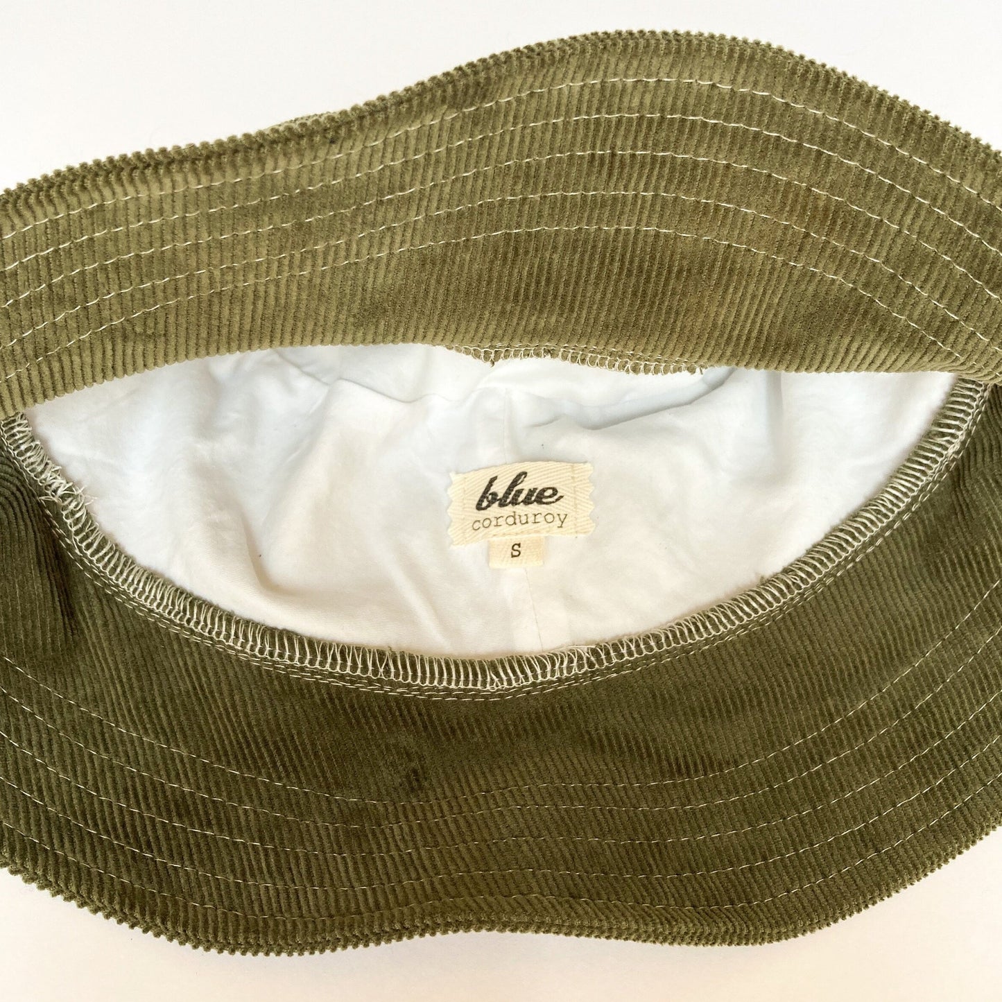Bucket Sun Hat in Olive Green Corduroy for Women