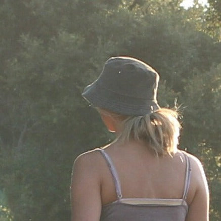 Bucket Sun Hat in Olive Green Corduroy for Women
