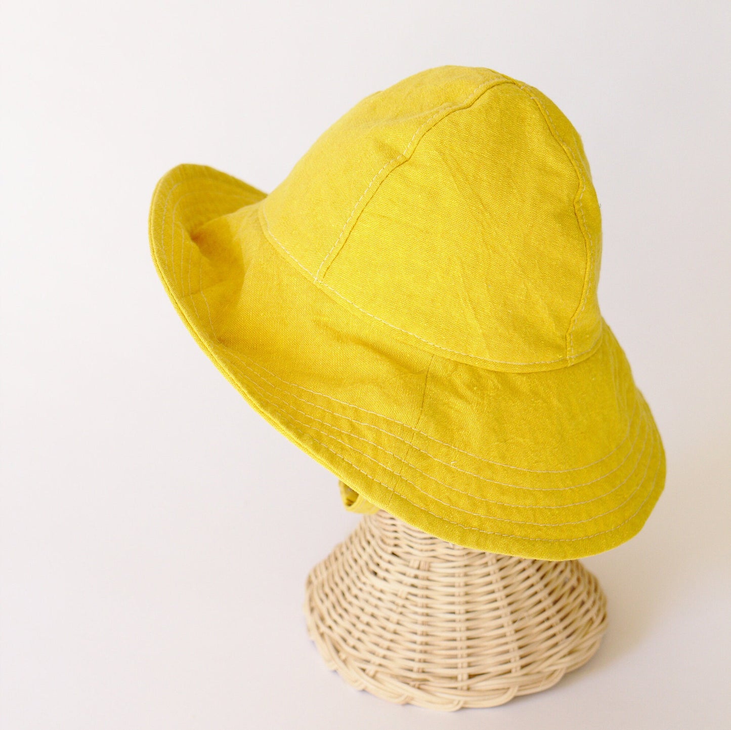 Baby Summer Hat, Yellow Sun Hat, Baby Summer Accessory, Handmade Baby Hat, Baby Beach Hat, Baby Sun Hat, Wide Brim Hat, Linen Sun Hat