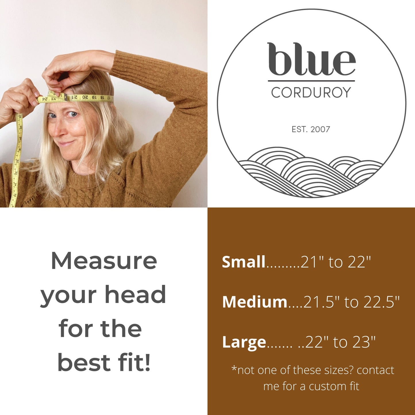 Dark brown corduroy bucket hat outside on rattan mannequin head.