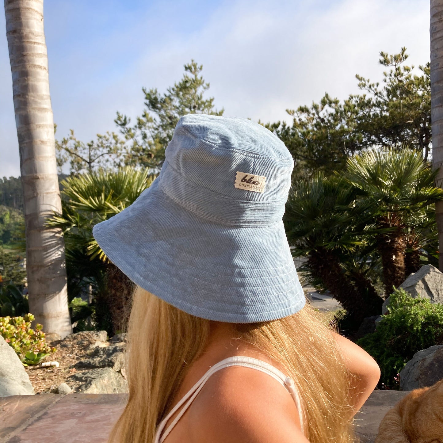 Blue Bucket Hat, Wide Brim Beach Hat for Women, Boho Summer Hat, Beach Style Hat, Sky Blue Hat, Fabric Beach Hat, Corduroy Hat, Boho Sun Hat