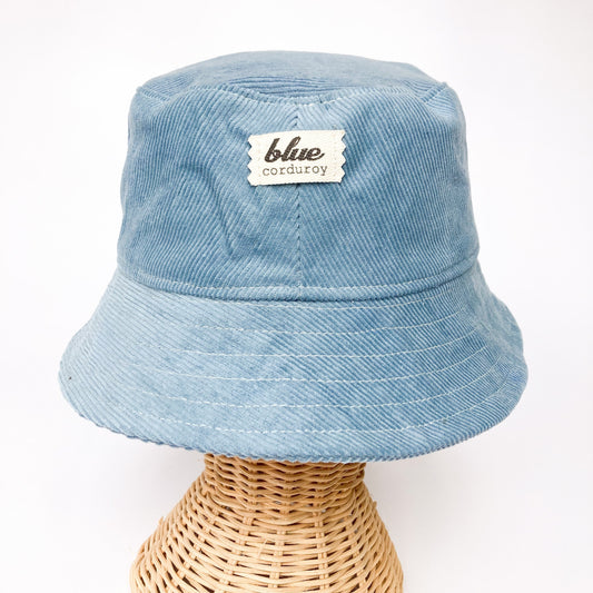Corduroy Bucket Hat, Cotton Summer Hat, Blue Corduroy Hat, Beach Bucket Hat, Boho Sun Hat, Bucket Hat Women, Brim Womans Hat, Fabric Cap