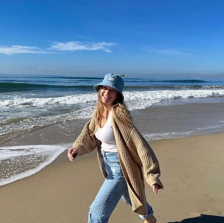 Corduroy Bucket Hat, Cotton Summer Hat, Blue Corduroy Hat, Beach Bucket Hat, Boho Sun Hat, Bucket Hat Women, Brim Womans Hat, Fabric Cap