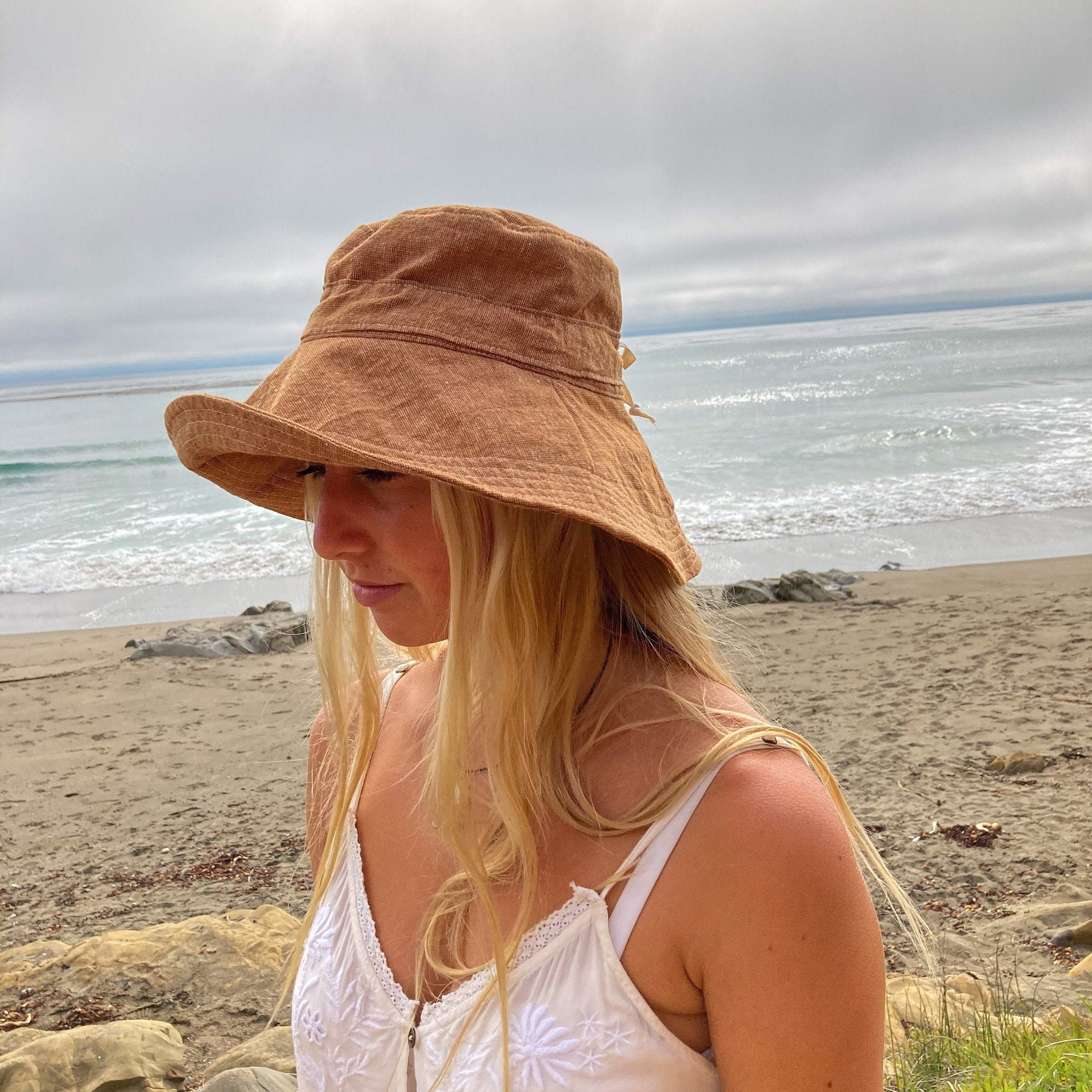 Wide Brim Sun Hat, Linen Womens Hat, Vacation Hat, Adjustable Fit Hat, Summer Birthday Gift for Her, Beach Vacation Gift, Fabric Garden Hat