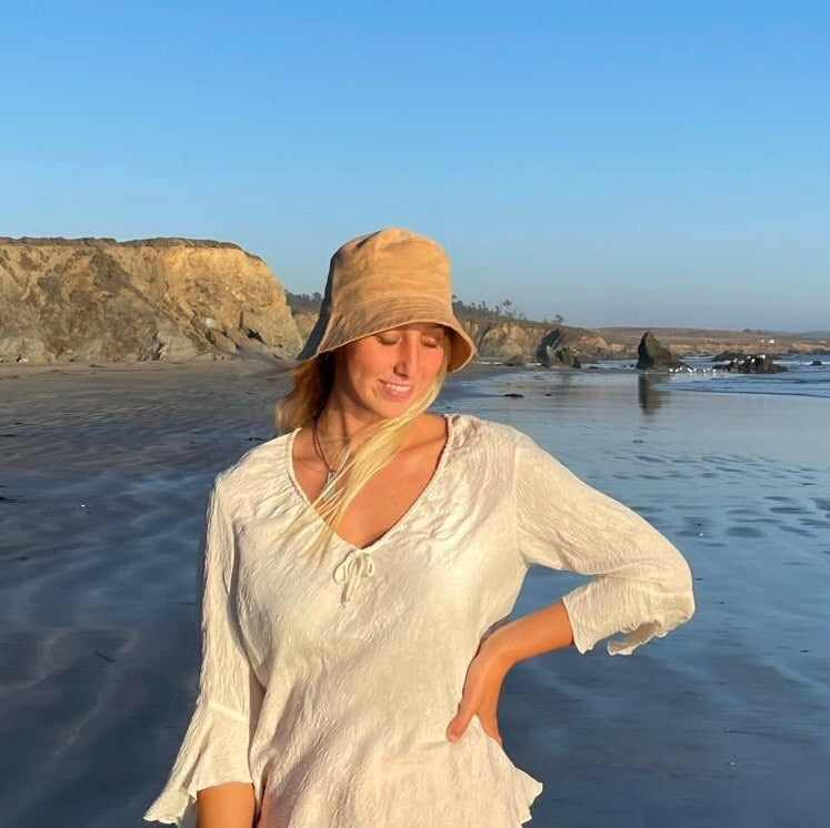 Tan Bucket Hat, Fall Hat for Women, Comfortable Hat, Fall Style for Her, Beach Accessory for Her, Winter Brim Hat, Corduroy Sun Hat