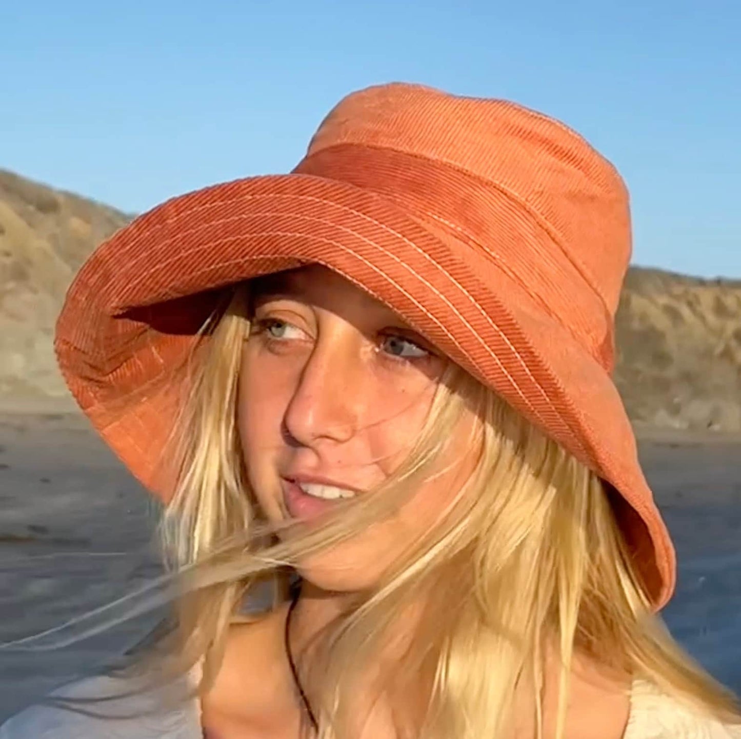 Wide Brim Sun Hat, Corduroy Hat, Beach Vacation Accessory, Packable Hat, Beach Style for Her, Bucket Hat, Mothers Day Gift, Womens Hat