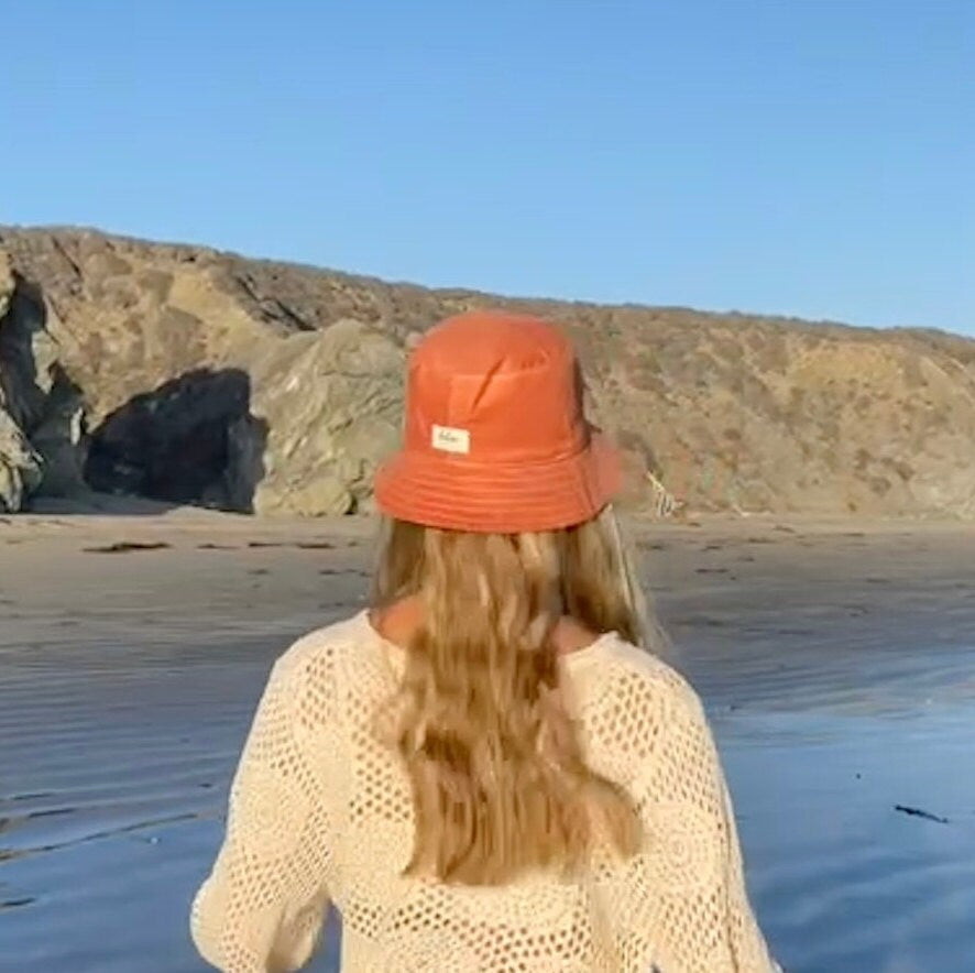 Cotton Bucket Hat, Corduroy Hat, Unisex Fall Accessory, 90's Bucket Hat, Cord Cap, Rust Hat, Fall Style, Neutral Gift for Teen