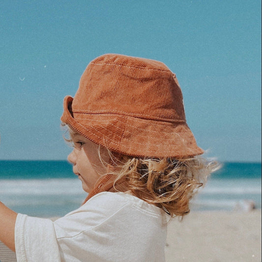 Baby Bucket Hat, Corduroy Hat, Summer Infant Gift, Newborn Sun Hat, Fall Kid Hat, Toddler Beach Accessory, Toddler Bucket Hat, Rust Hat