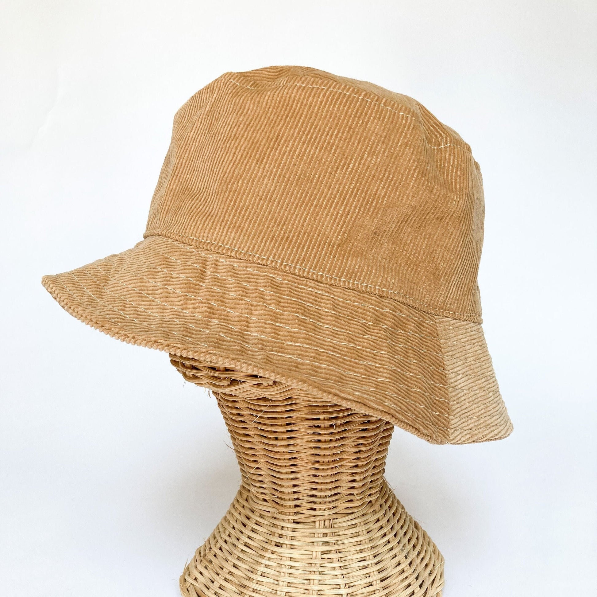 Tan Bucket Hat, Fall Hat for Women, Comfortable Hat, Fall Style for Her, Beach Accessory for Her, Winter Brim Hat, Corduroy Sun Hat