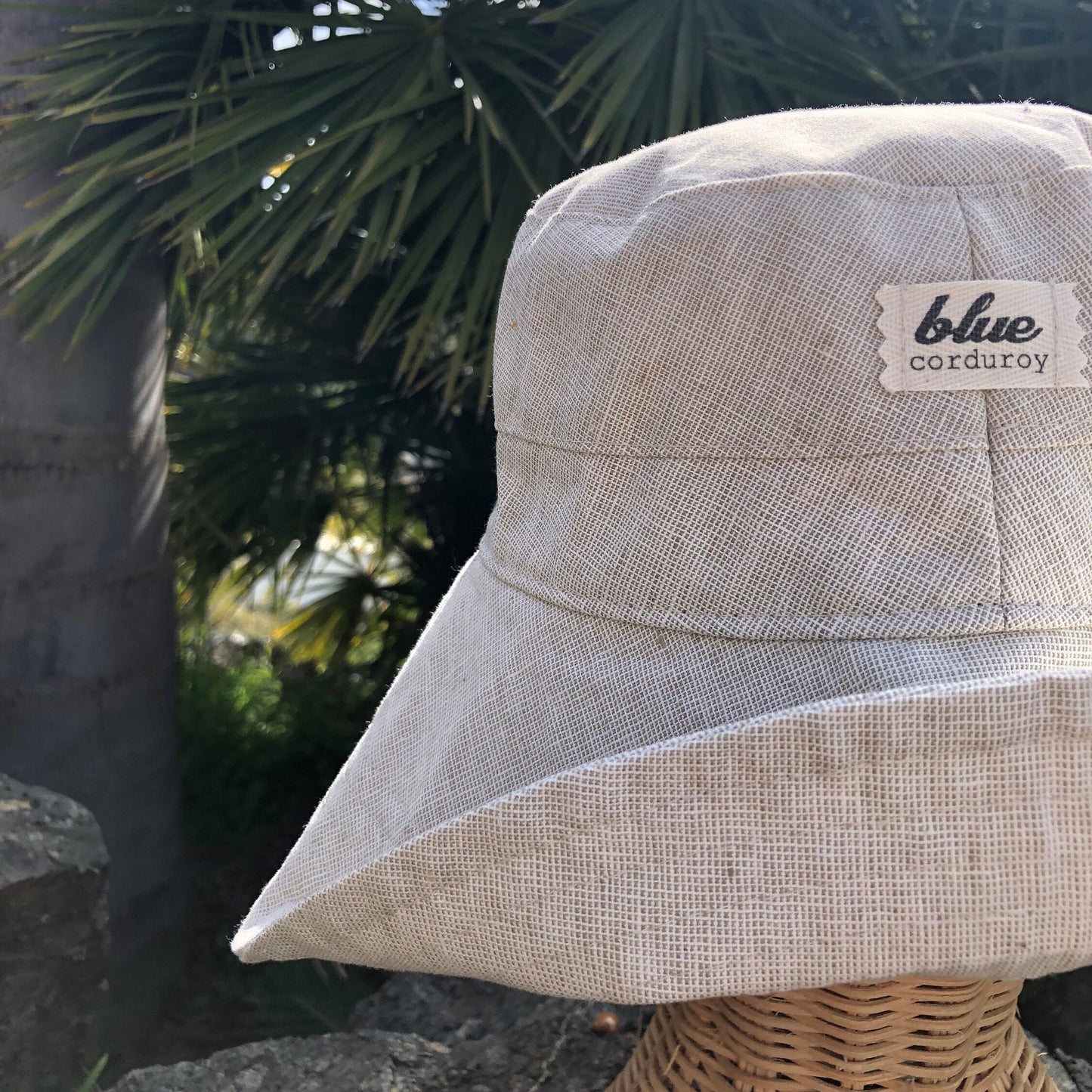 Beige Sun Hat, Linen Beach Hat, Womens Summer Accessory, Packable Sun Hat, Wide Brim Bucket Hat, Lightweight Hat,