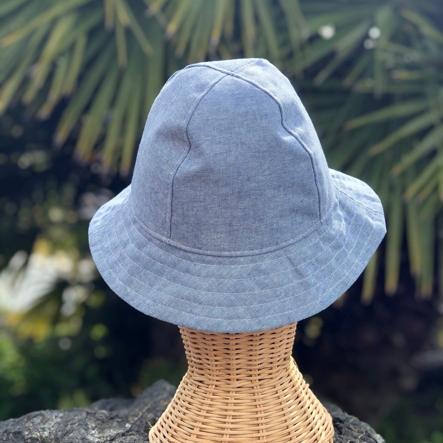 Baby Bucket Hat, Blue Fabric Hat, Boy Sun Hat, Toddler Beach Hat, Newborn Summer Hat, Infant Beach Outfit, Washable Hat, Chin Straps
