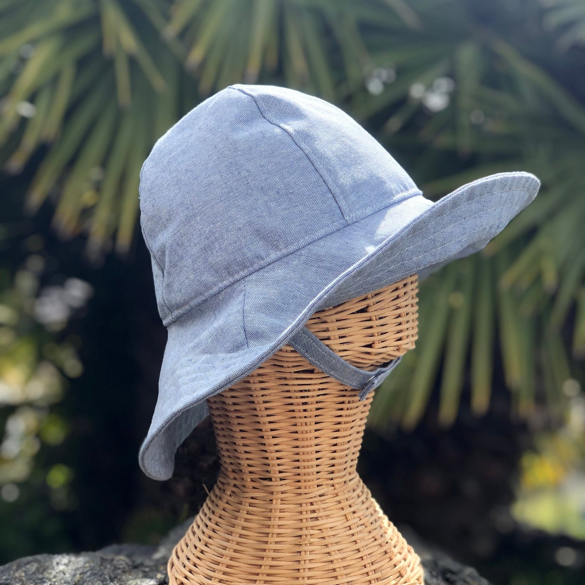 Wide Brim Sun Hat, Blue Newborn Hat, Linen Hat, Baby Beach Hat, Toddler Summer Hat, Baby Sun Hats, Infant Summer Gift, Hats for Boys