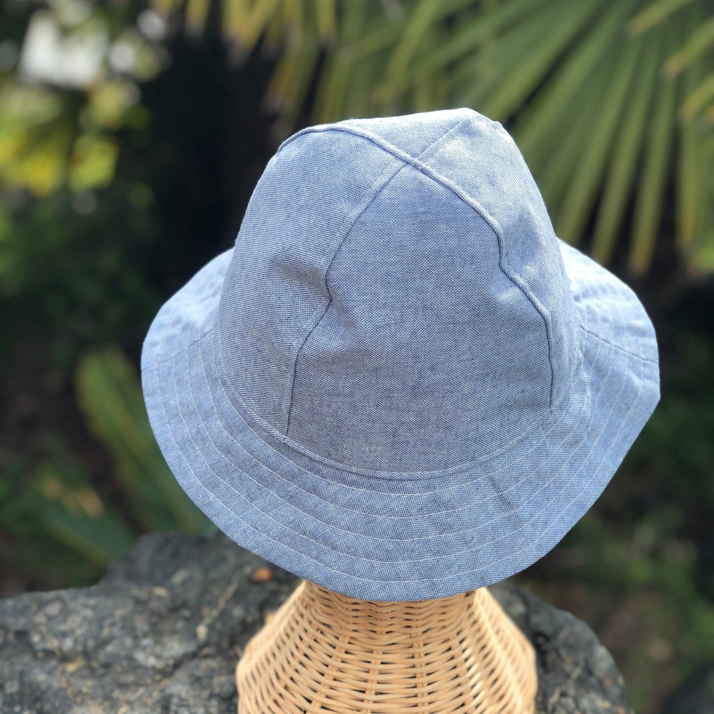 Baby Bucket Hat, Blue Fabric Hat, Boy Sun Hat, Toddler Beach Hat, Newborn Summer Hat, Infant Beach Outfit, Washable Hat, Chin Straps