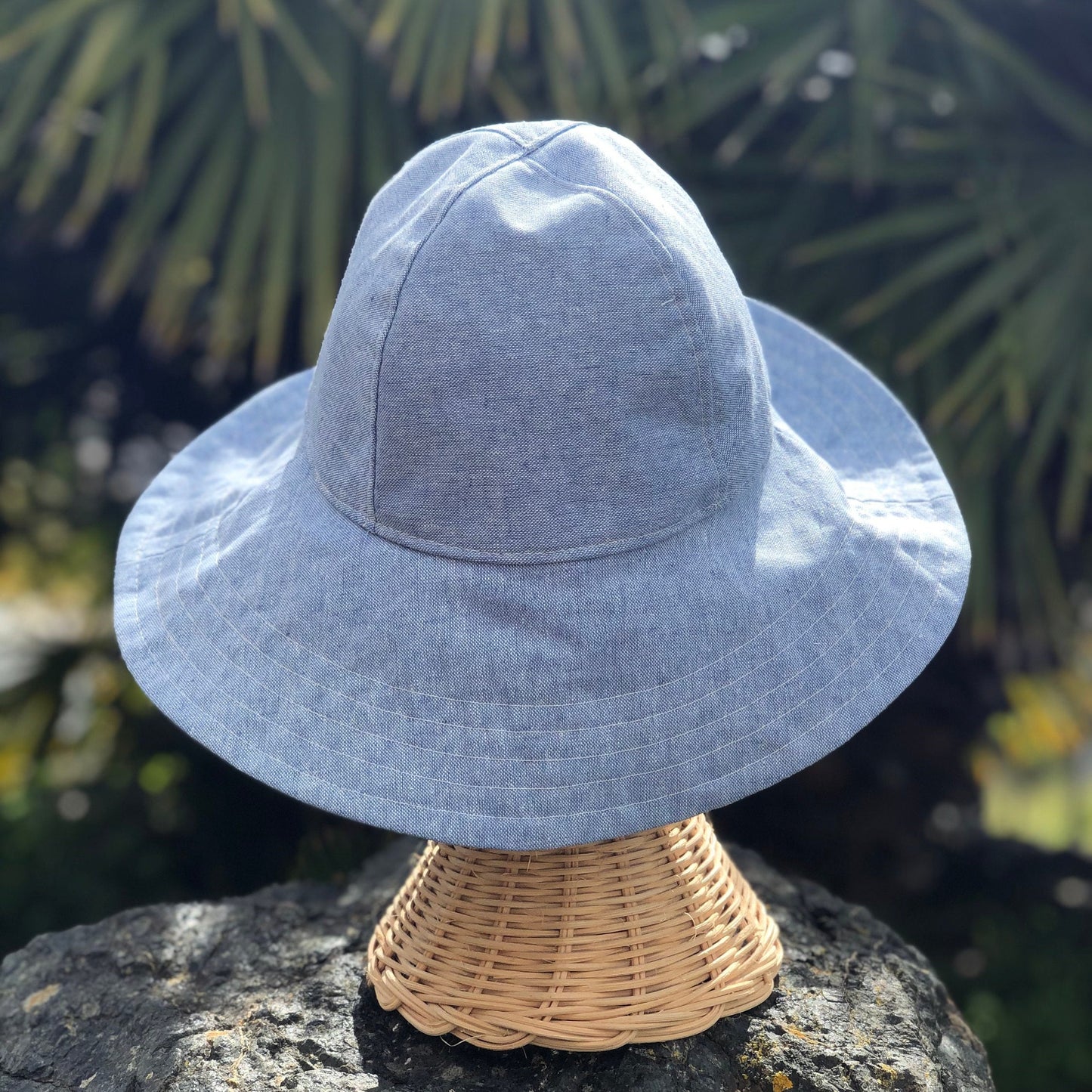 Wide Brim Sun Hat, Blue Newborn Hat, Linen Hat, Baby Beach Hat, Toddler Summer Hat, Baby Sun Hats, Infant Summer Gift, Hats for Boys