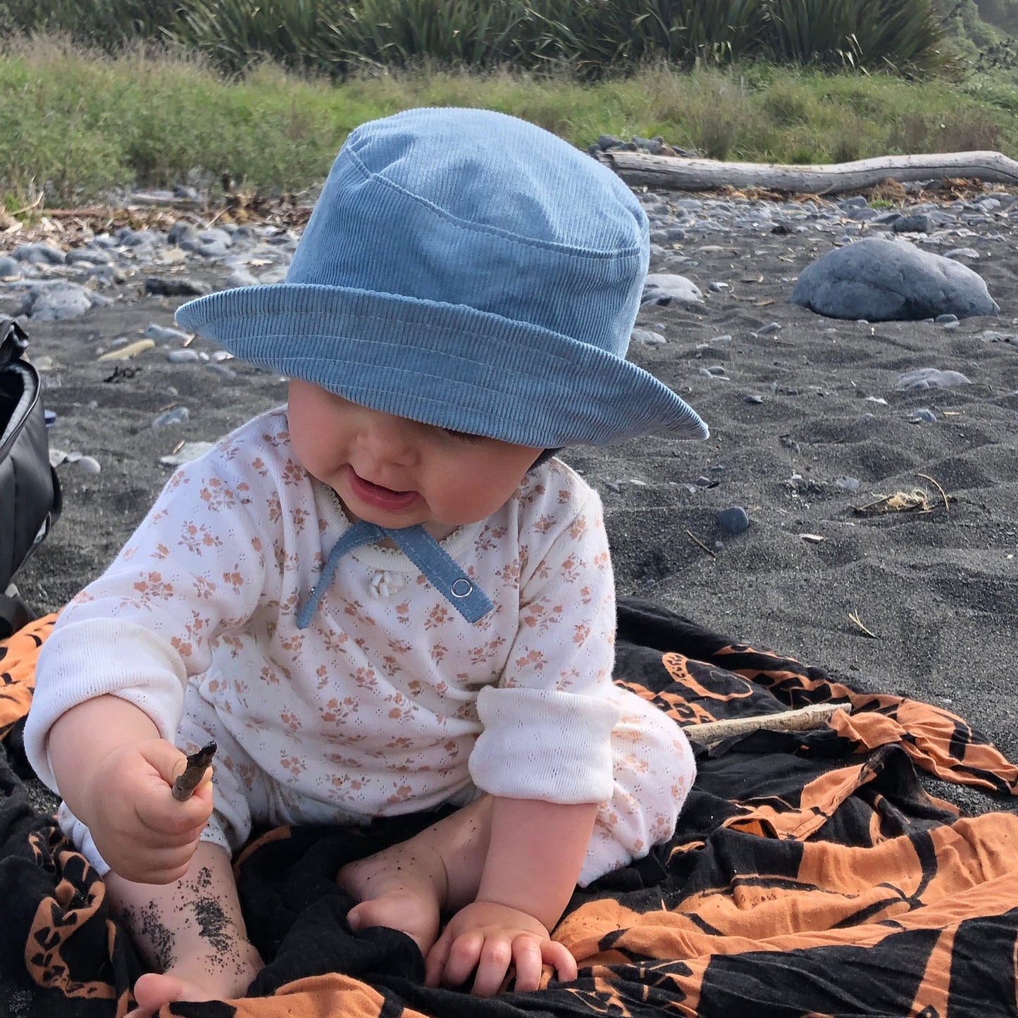 Baby Bucket Hat, Blue Corduroy Hat, Sun Hat for Boy, Toddler Bucket Hat, Baby Summer Hat, Floppy Beach Hat, Summer Baby Gift, Newborn Cap