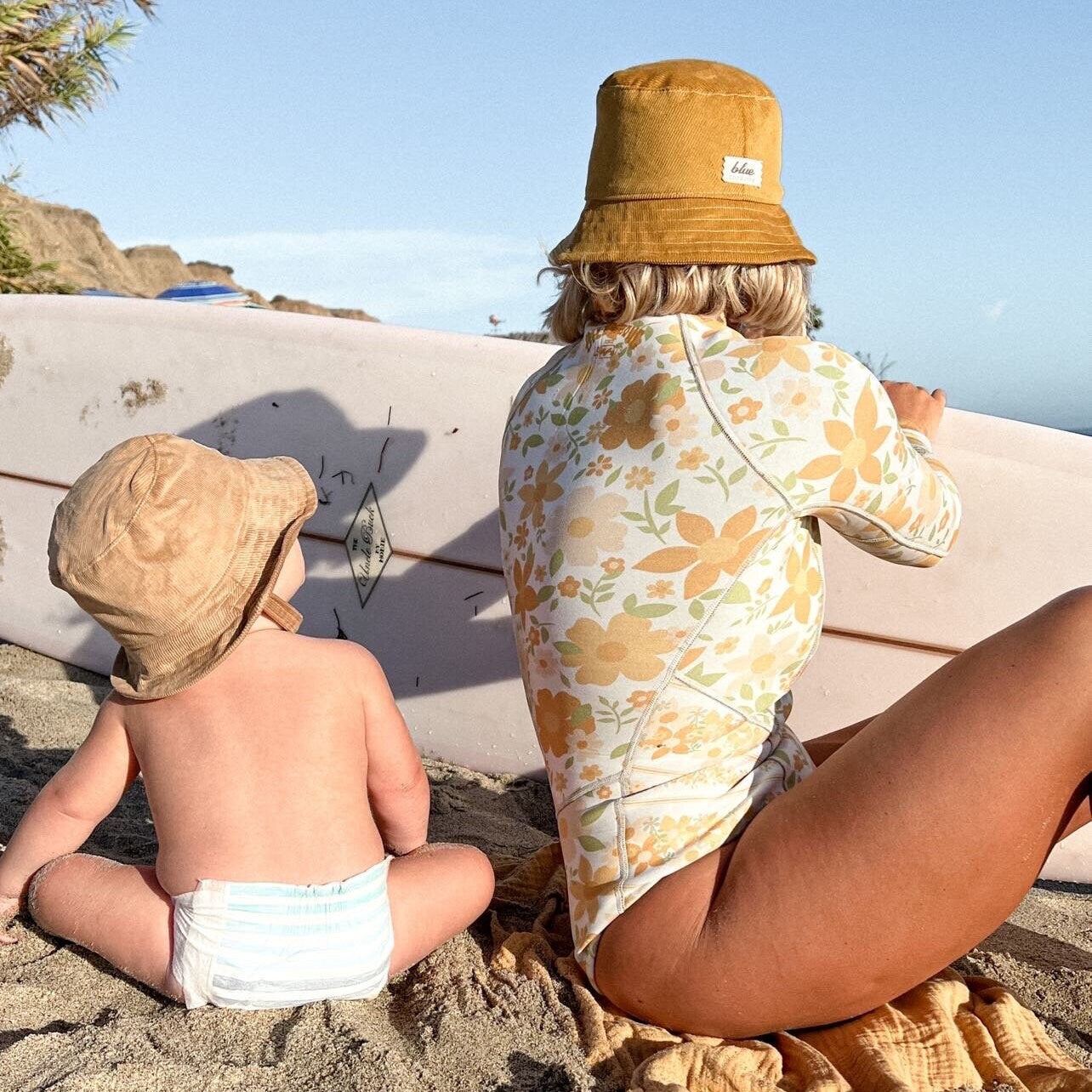 Mommy and Me Matching Hats, Corduroy Bucket Hats, Blue Sun Hat, Mama and Mini Set, Babies First Summer, Beach Hat, Family Vacation