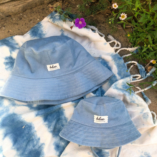 Mommy and Me Matching Hats, Corduroy Bucket Hats, Blue Sun Hat, Mama and Mini Set, Babies First Summer, Beach Hat, Family Vacation