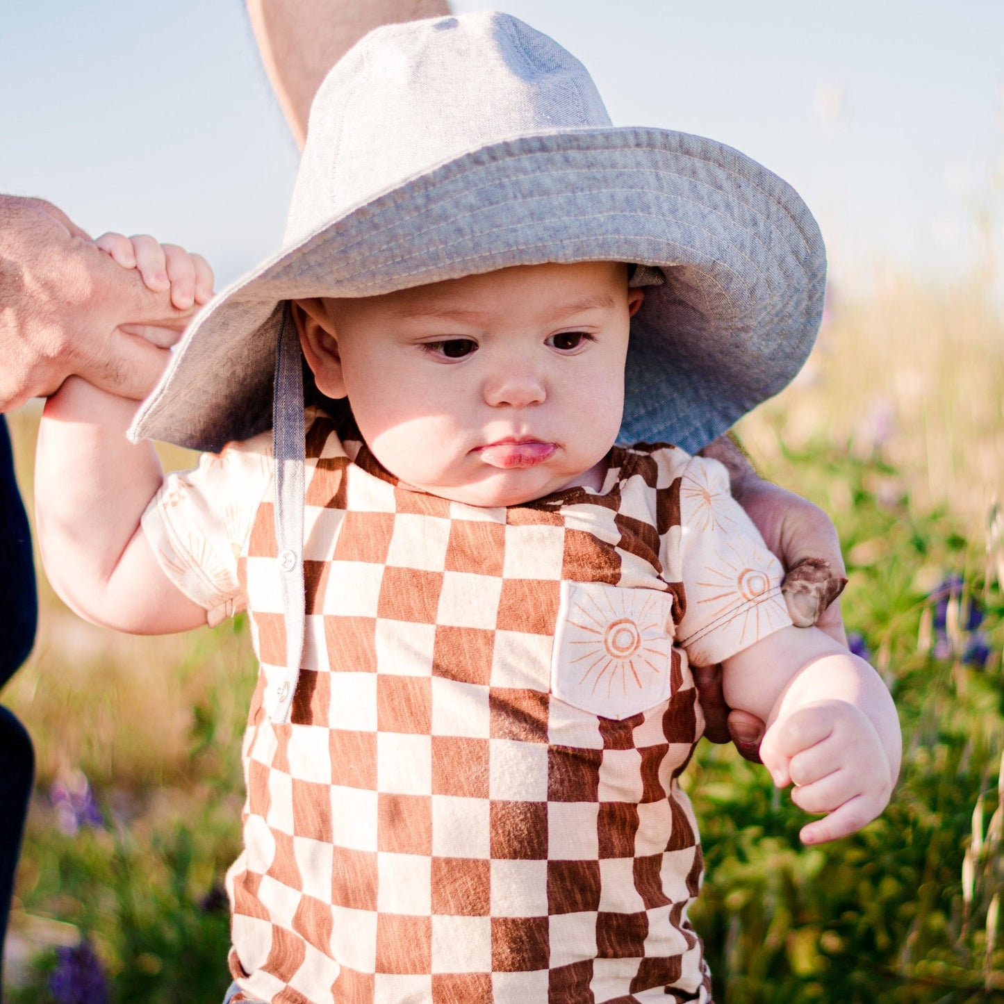 Wide Brim Sun Hat, Blue Newborn Hat, Linen Hat, Baby Beach Hat, Toddler Summer Hat, Baby Sun Hats, Infant Summer Gift, Hats for Boys