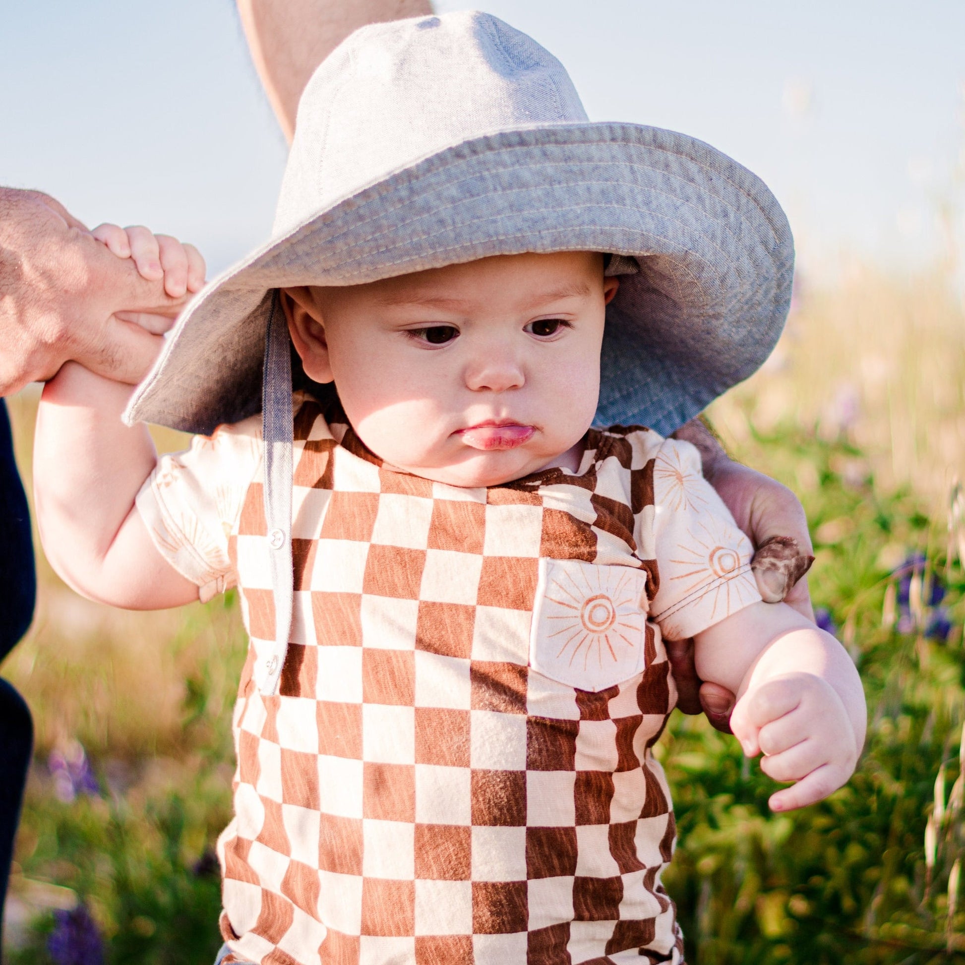 Wide Brim Sun Hat, Blue Newborn Hat, Linen Hat, Baby Beach Hat, Toddler Summer Hat, Baby Sun Hats, Infant Summer Gift, Hats for Boys